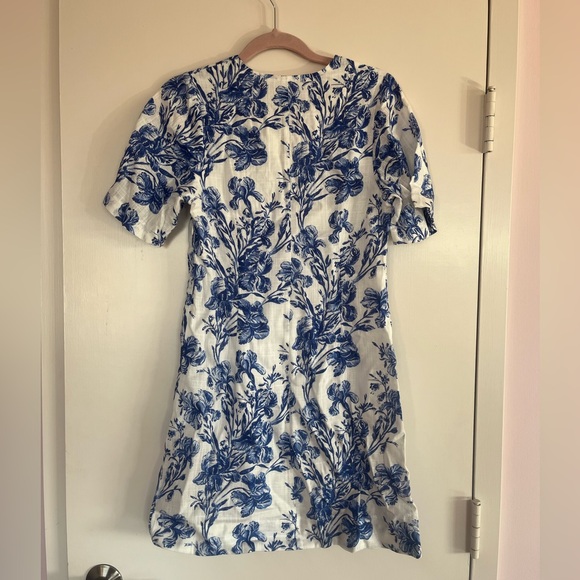 Anthropologie Porridge Short-Sleeve Crew-Neck Linen Printed Mini Dress NWT - Picture 8 of 9